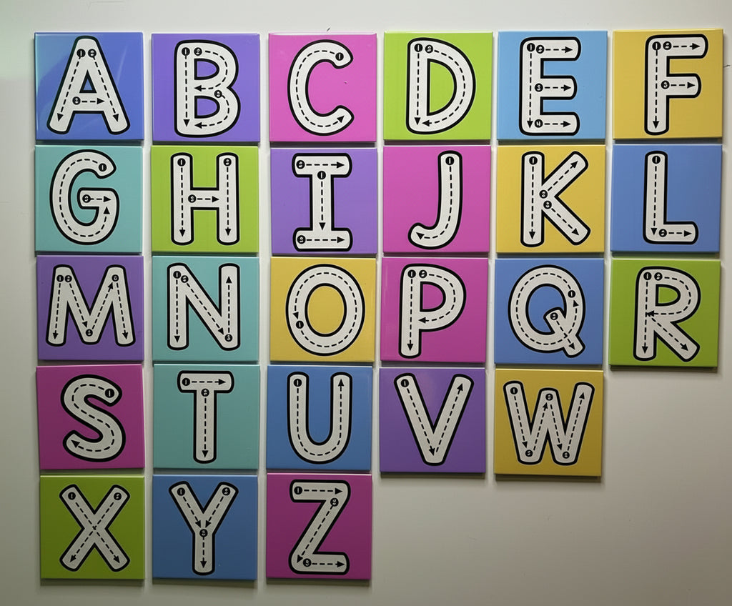Magnetic Alphabet Tiles, Tracing Letters