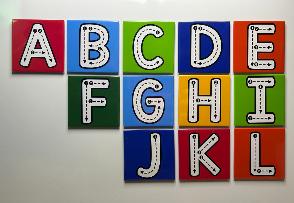 Magnetic Alphabet Tiles, Tracing Letters